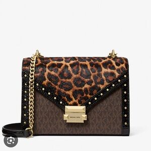 Michael Kors Leopard and Brown Crossbody Bag